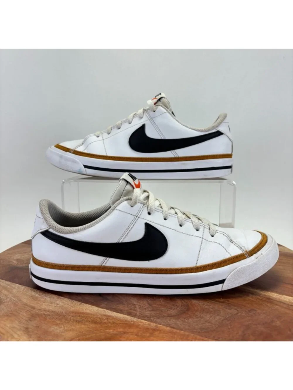 Nike Youth Size 6Y Court Legacy White/Desert Ochre/Black Casual Shoes DA5380-102